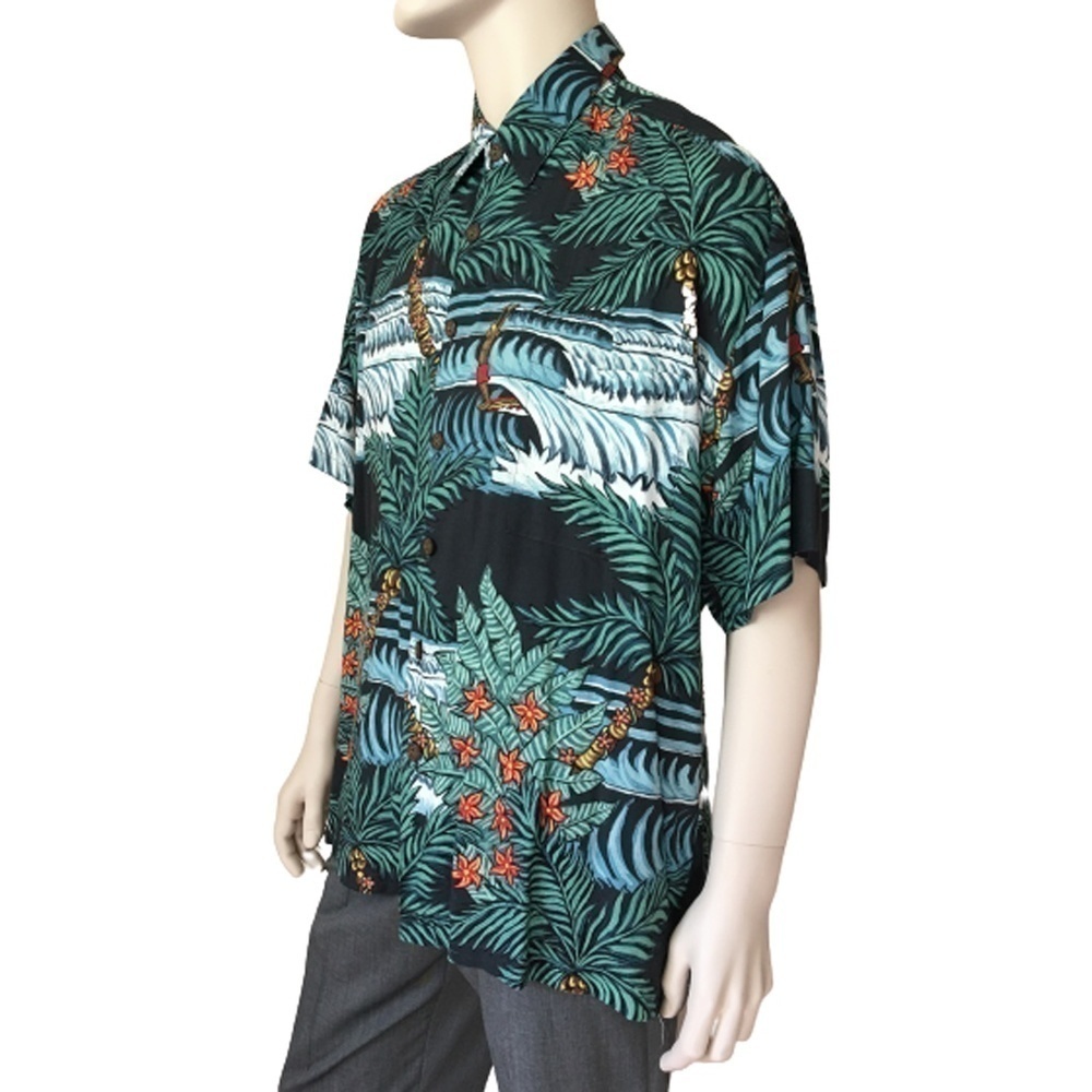 Ron Anderson Collection by KAHALA Shirt Rayon Hawaiian Tiki Tropical Vintage - Picture 3 of 9
